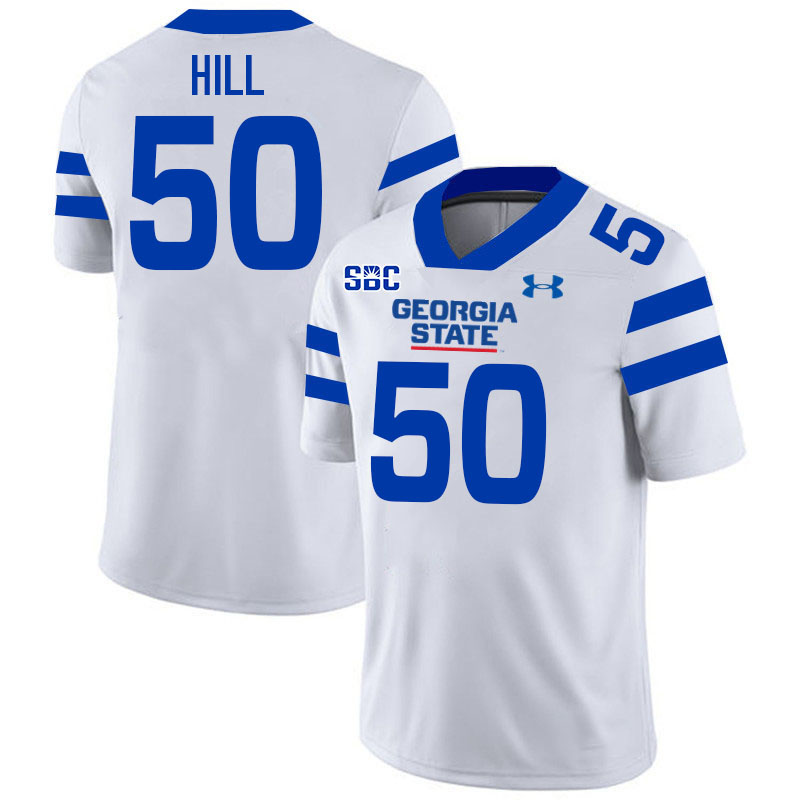 Georgia State Panthers #50 Adrian Hill College Football Jerseys Stitched-White